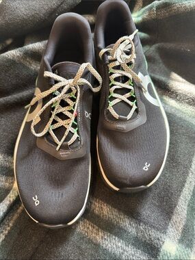On Running Men's Athletic Shoes - Black with White Accents
